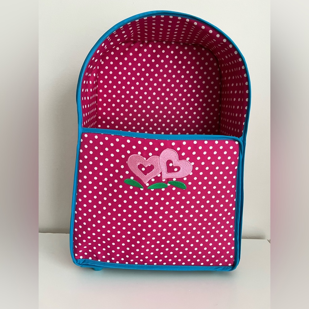 American Girl Bitty Twins Rolling Suitcase polka dot